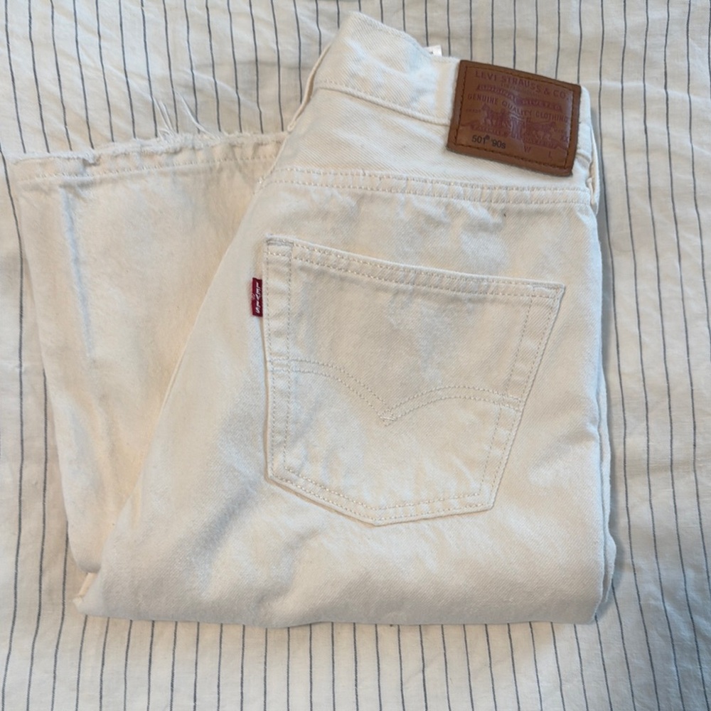 Levi's 501 90s Cream Denim Jeans
